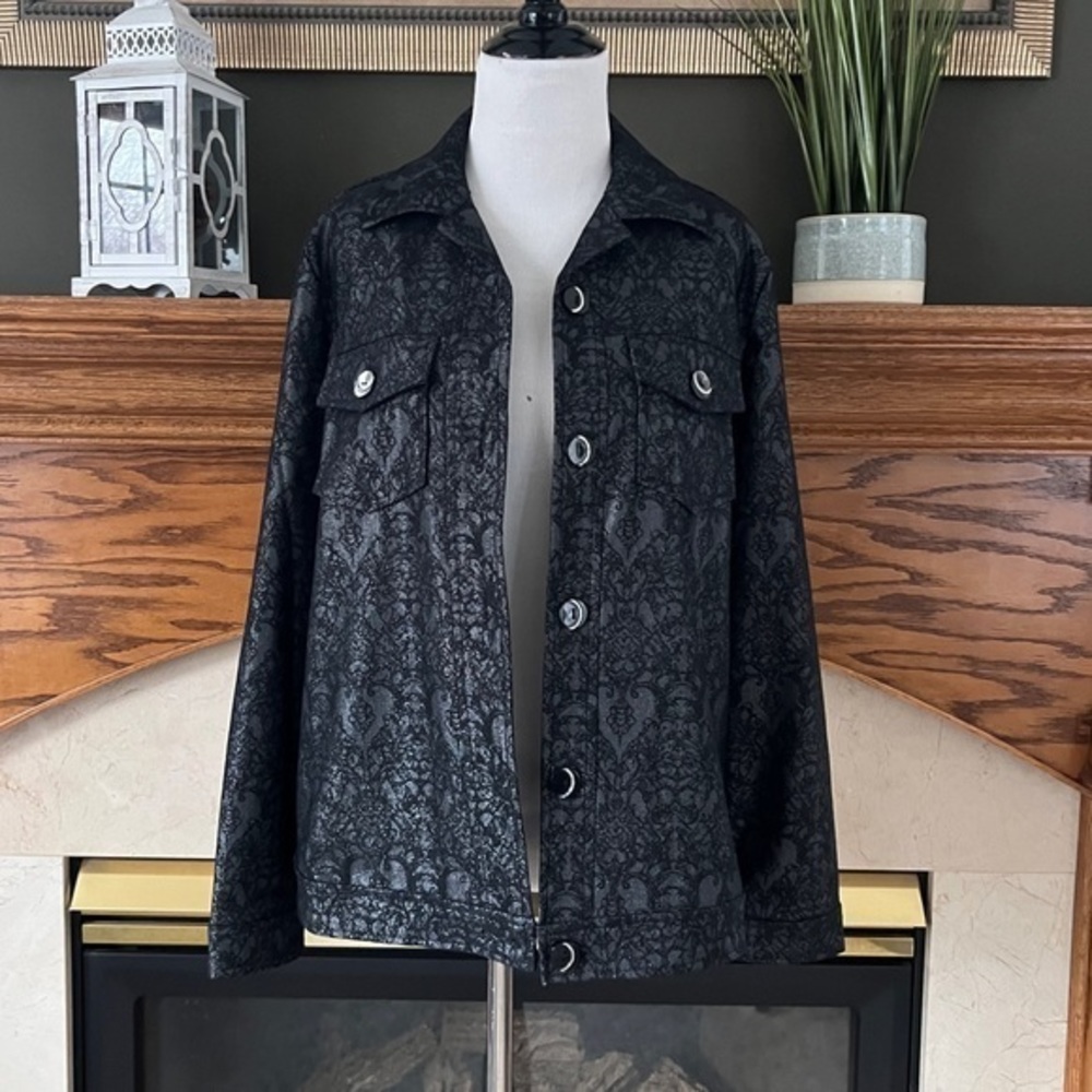 Draper’s & Damon’s Women's Black Metallic‎ Shimmery Jacket Sz. M NWOT